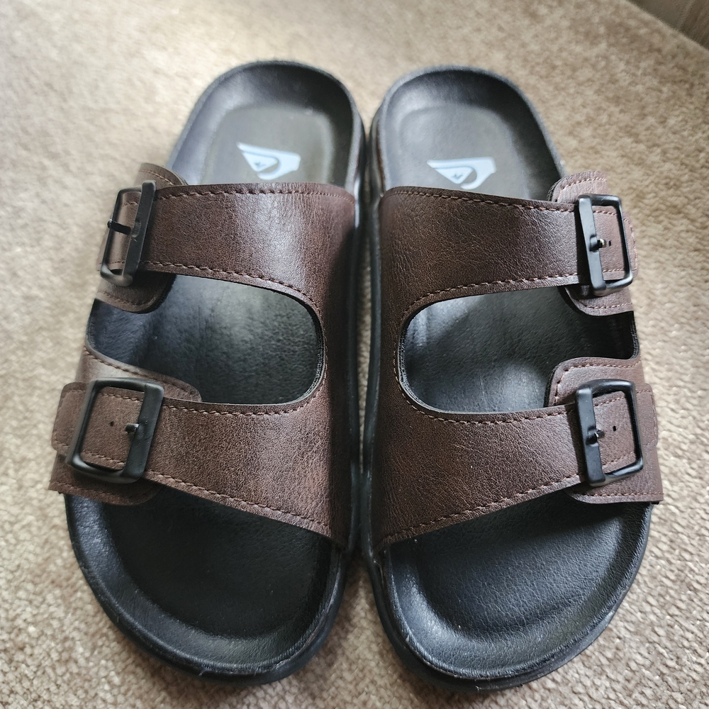 Brown and Black Buckle Sandals For Kids